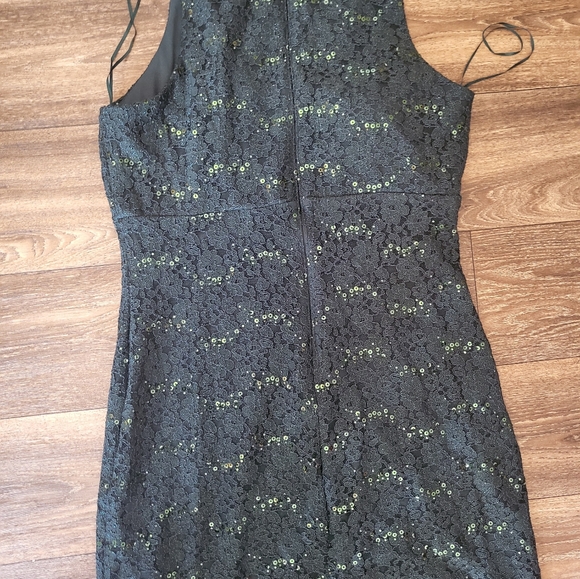 Nightway Green Sequin + Sparkle Mini Dress Size 14 With Mesh for Cleavage , with - Picture 2 of 6